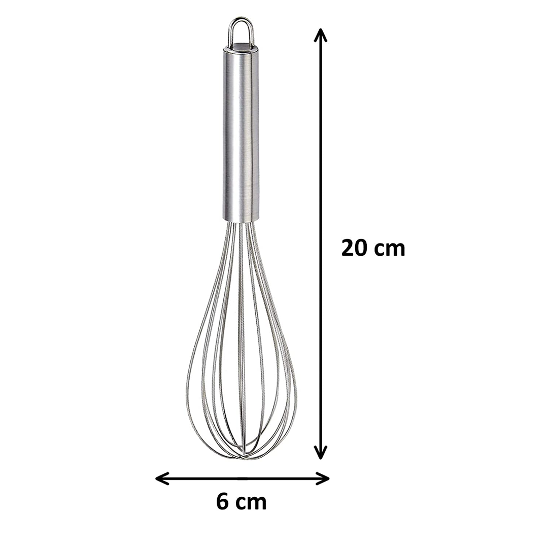 Stainless Steel Whisk, Manual Egg Beater for Mixing, Blending & Baking (Durable, Easy Grip Handle)