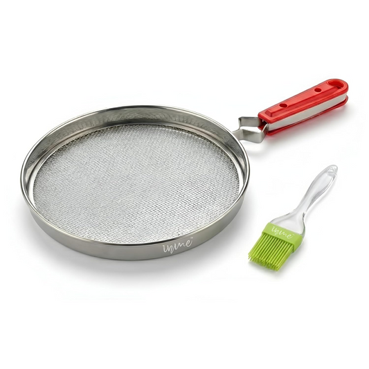 Stainless Steel Papad Roaster Jali with Handle, Gas Stove Roasting Net for Papad, Roti & Snacks (Includes Oil Brush, Heat-Resistant Design)