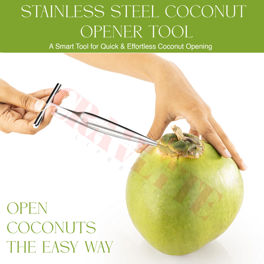 Stainless Steel Coconut Opener Tool, Heavy-Duty T-Handle Spike for Easy Tender Coconut Opening (Strong Grip, Durable Design)