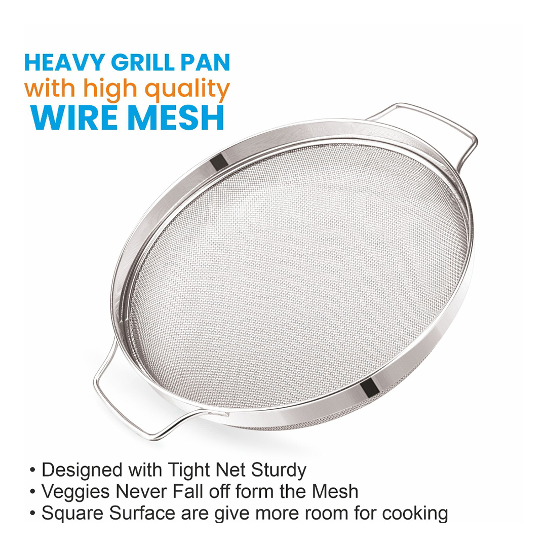 Stainless Steel Puran Jali Strainer (26 cm, No. 10), Heavy-Duty Wire Mesh Strainer for Vegetables, Puran & Kitchen Use (Strong, Durable Design)