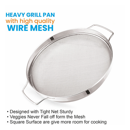 Stainless Steel Puran Jali Strainer (24 cm, No. 9), Heavy-Duty Wire Mesh Strainer for Vegetables, Puran & Kitchen Use (Strong, Durable Design)
