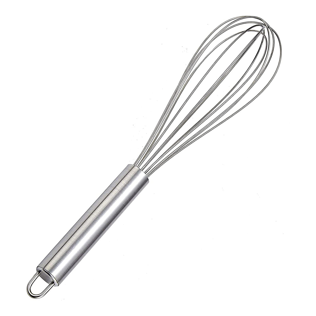 Stainless Steel Whisk, Manual Egg Beater for Mixing, Blending & Baking (Durable, Easy Grip Handle)