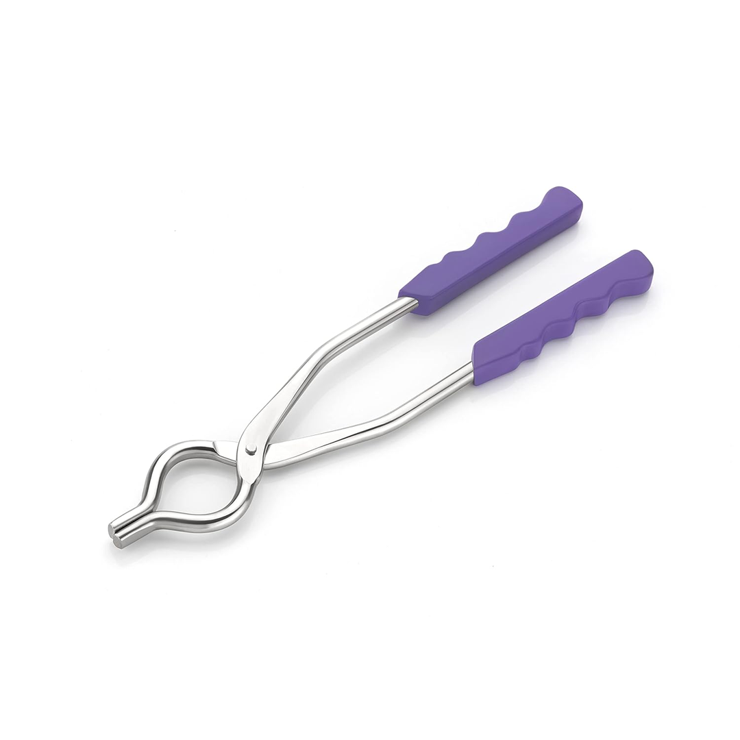 Stainless Steel Pakkad (Pincer Tongs) with Silicone Grip, Heat-Resistant Holder for Roti, Tawa & Utensils (Strong, Non-Slip Handle, Multi-Color)