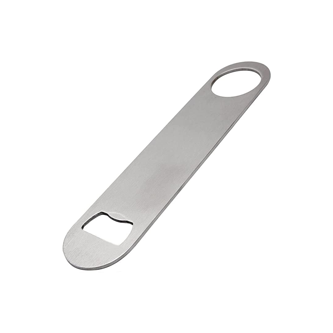 Stainless Steel Bottle Opener, Heavy-Duty Bar Tool with Dual-Use Design for Bottle Caps & Can Tabs (Durable, Easy Grip)