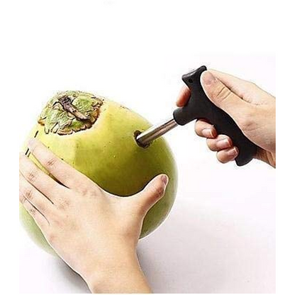 Stainless Steel Coconut Opener with Safety Grip Handle, Easy Tender Coconut Punch Tool (Strong, Durable & Safe Design)