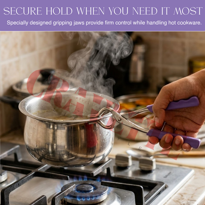 Stainless Steel Pakkad (Pincer Tongs) with Silicone Grip, Heat-Resistant Holder for Roti, Tawa & Utensils (Strong, Non-Slip Handle, Multi-Color)