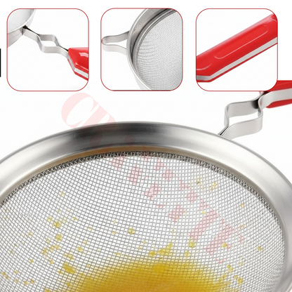 Stainless Steel Juice Strainer with Fine Mesh, Kitchen Filter for Juice, Tea & Liquids (Durable, Rust-Resistant, Easy Grip Handle)