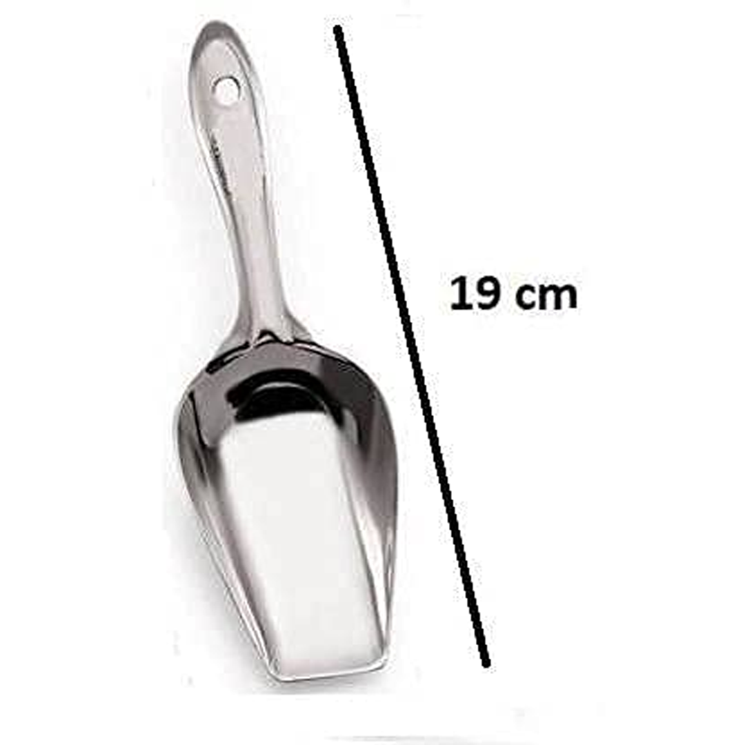 Stainless Steel Atta Scoop, Heavy-Duty Food Scoop for Flour, Rice, Sugar, Ice & Grains (Durable, Multi-Purpose Kitchen Scoop)
