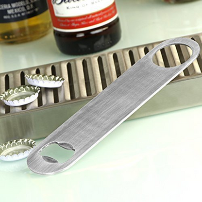 Stainless Steel Bottle Opener, Heavy-Duty Bar Tool with Dual-Use Design for Bottle Caps & Can Tabs (Durable, Easy Grip)