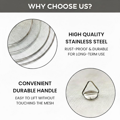 Stainless Steel Mesh Food Cover Set (Set of 4), Anti-Fly Net Cover for Kitchen, Dining & Food Protection (Durable, Reusable)