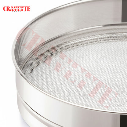 Stainless Steel 4-in-1 Atta Channi (Flour Sieve) with Interchangeable Mesh Sieves, Multi-Size Strainer for Flour, Maida & Grains
