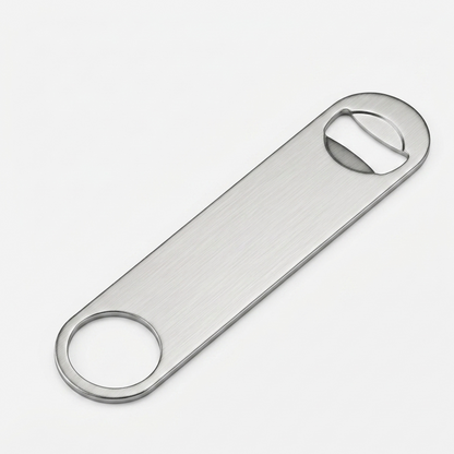 Stainless Steel Bottle Opener, Heavy-Duty Bar Tool with Dual-Use Design for Bottle Caps & Can Tabs (Durable, Easy Grip)