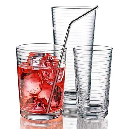 Stainless Steel Reusable Straw Set with Cleaning Brush, Straight & Bent Metal Straws for Juice, Coffee & Drinks (Eco-Friendly, Durable)