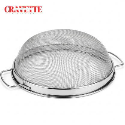 Stainless Steel Puran Jali Strainer (26 cm, No. 10), Heavy-Duty Wire Mesh Strainer for Vegetables, Puran & Kitchen Use (Strong, Durable Design)