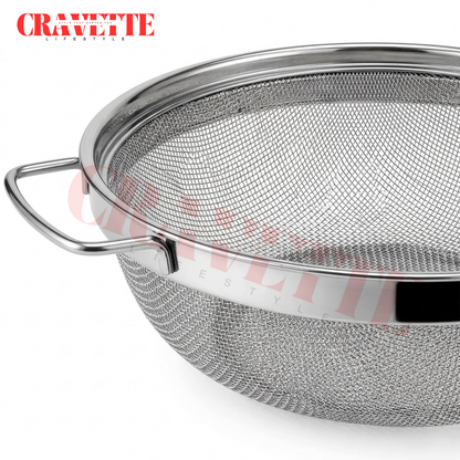 Stainless Steel Puran Jali Strainer (26 cm, No. 10), Heavy-Duty Wire Mesh Strainer for Vegetables, Puran & Kitchen Use (Strong, Durable Design)