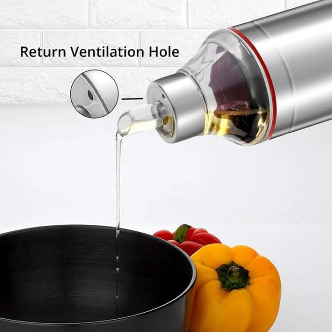 1000ml Stainless Steel Oil Dispenser with Handle, Leak-Proof Kitchen Oil Bottle for Cooking, Pouring & Storage (Durable, Easy Pour Design)