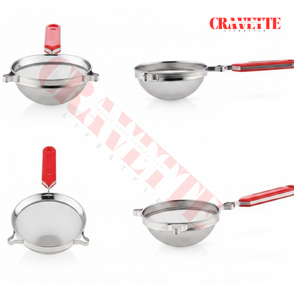 Stainless Steel Juice Strainer with Fine Mesh, Kitchen Filter for Juice, Tea & Liquids (Durable, Rust-Resistant, Easy Grip Handle)