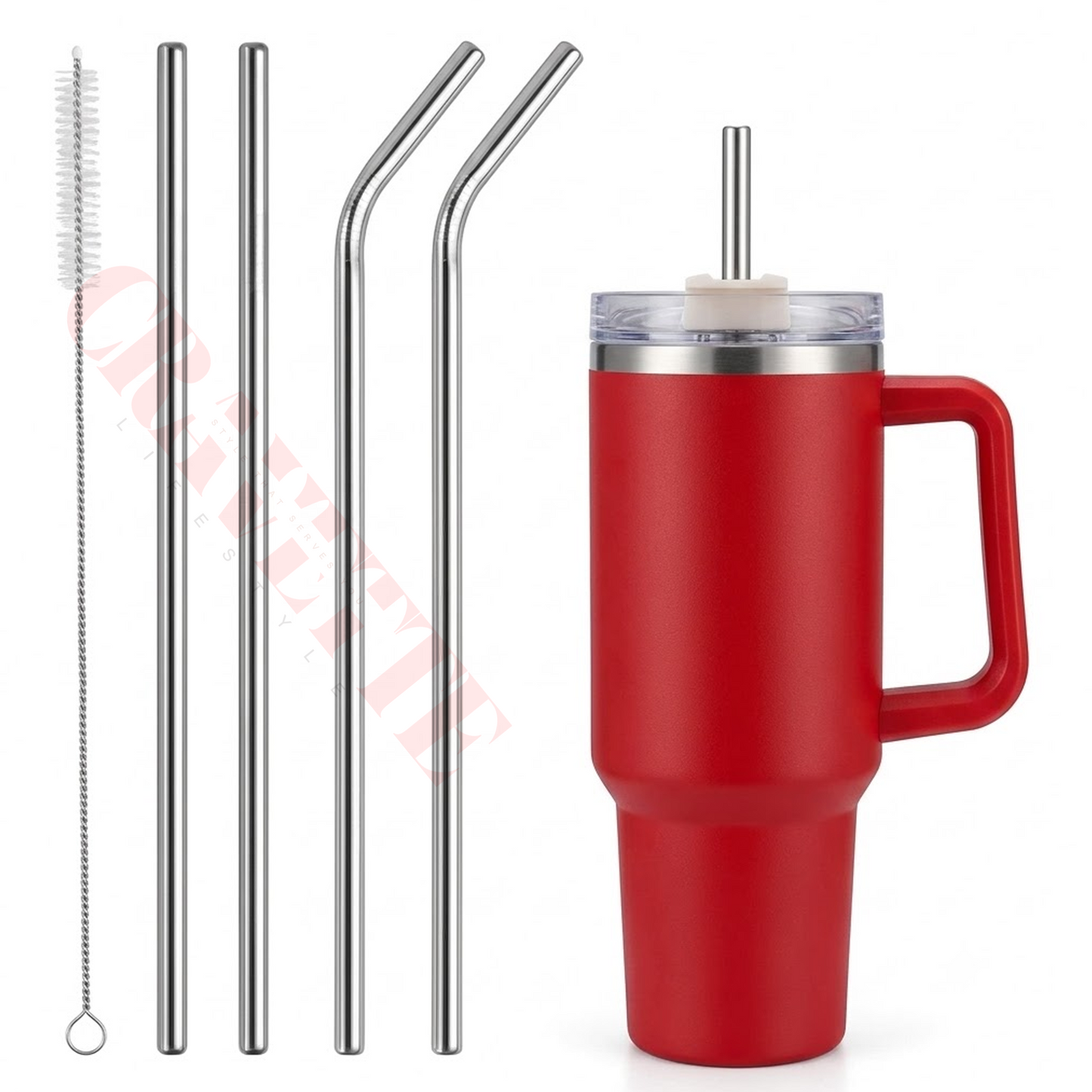 Stainless Steel Reusable Straw Set with Cleaning Brush, Straight & Bent Metal Straws for Juice, Coffee & Drinks (Eco-Friendly, Durable)