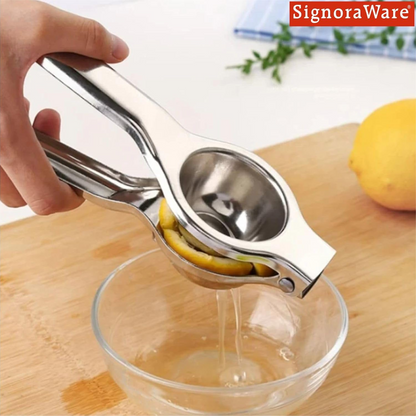 Stainless Steel Lemon Squeezer, Heavy-Duty Citrus Juicer for Lemon, Lime & Orange (Manual Hand Press, Easy Grip)