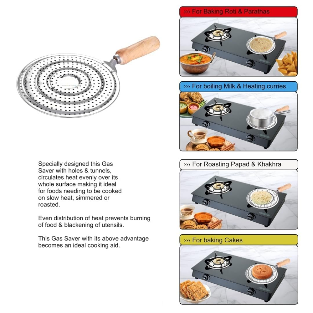 Stainless Steel Gas Jali for Stove | Heavy Duty Roti Grill Jali | Papad, Phulka & Brinjal Roaster (Multipurpose Kitchen Grill)