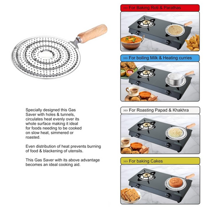 Stainless Steel Gas Jali for Stove | Heavy Duty Roti Grill Jali | Papad, Phulka & Brinjal Roaster (Multipurpose Kitchen Grill)