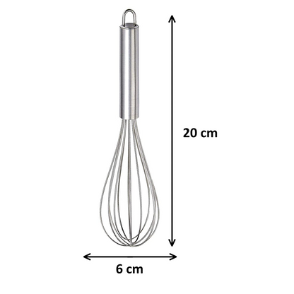 Stainless Steel Whisk, Manual Egg Beater for Mixing, Blending & Baking (Durable, Easy Grip Handle)