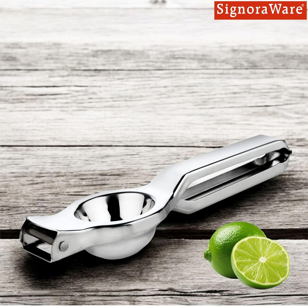 Stainless Steel Lemon Squeezer, Heavy-Duty Citrus Juicer for Lemon, Lime & Orange (Manual Hand Press, Easy Grip)