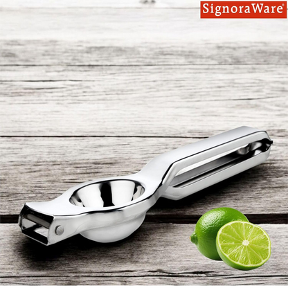 Stainless Steel Lemon Squeezer, Heavy-Duty Citrus Juicer for Lemon, Lime & Orange (Manual Hand Press, Easy Grip)