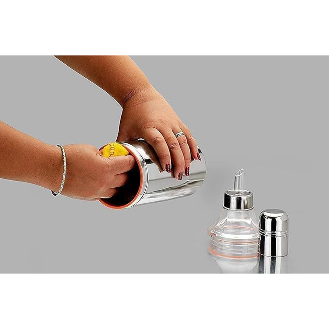 1000ml Stainless Steel Oil Dispenser with Handle, Leak-Proof Kitchen Oil Bottle for Cooking, Pouring & Storage (Durable, Easy Pour Design)