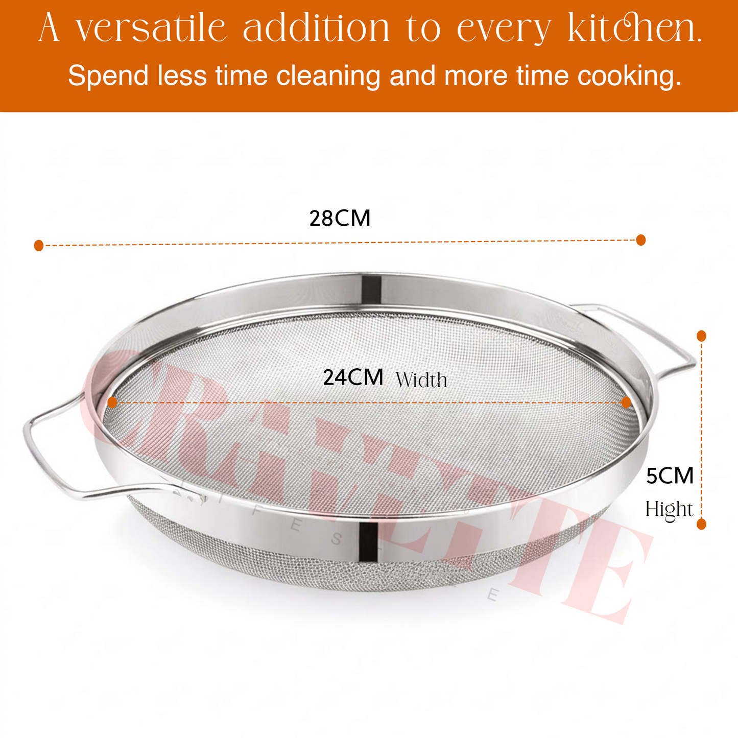 Stainless Steel Puran Jali Strainer (26 cm, No. 10), Heavy-Duty Wire Mesh Strainer for Vegetables, Puran & Kitchen Use (Strong, Durable Design)