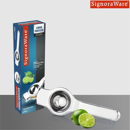 Stainless Steel Lemon Squeezer, Heavy-Duty Citrus Juicer for Lemon, Lime & Orange (Manual Hand Press, Easy Grip)