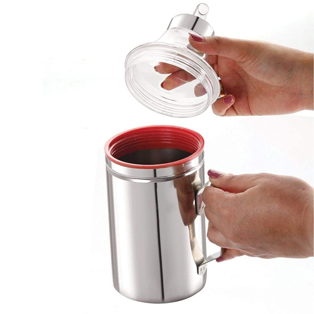 1000ml Stainless Steel Oil Dispenser with Handle, Leak-Proof Kitchen Oil Bottle for Cooking, Pouring & Storage (Durable, Easy Pour Design)