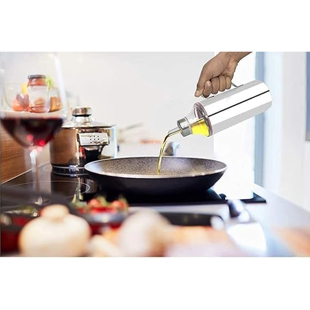 1000ml Stainless Steel Oil Dispenser with Handle, Leak-Proof Kitchen Oil Bottle for Cooking, Pouring & Storage (Durable, Easy Pour Design)