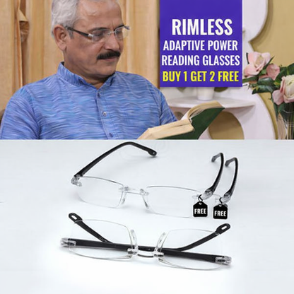 Rimless One Power Auto Focus Reading Glasses - Buy 1 Get 2 Free @ Just Rs.399/-