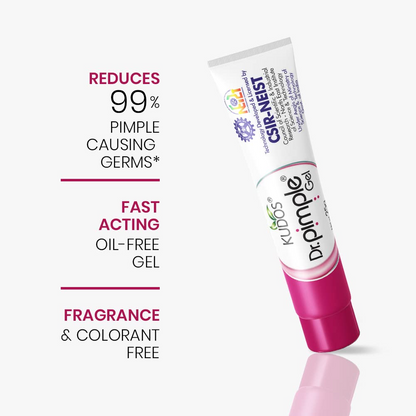 Kudos Dr. Pimple Gel | Ayurvedic Anti Acne Treatment | Reduces Pimples, Marks & Oil | Fast Acting, Oil-Free Formula | For Clear & Healthy Skin (25g)
