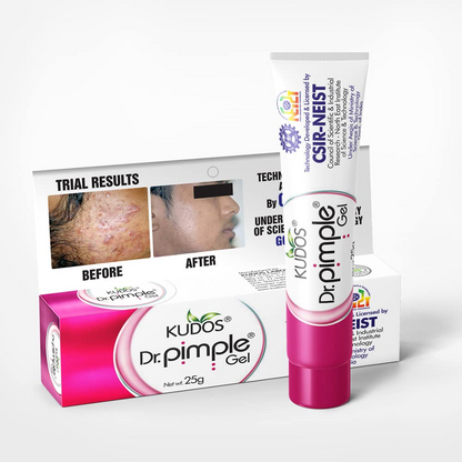 Kudos Dr. Pimple Gel | Ayurvedic Anti Acne Treatment | Reduces Pimples, Marks & Oil | Fast Acting, Oil-Free Formula | For Clear & Healthy Skin (25g)