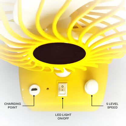 Rechargeable Portable Fan with LED Light (IF2)